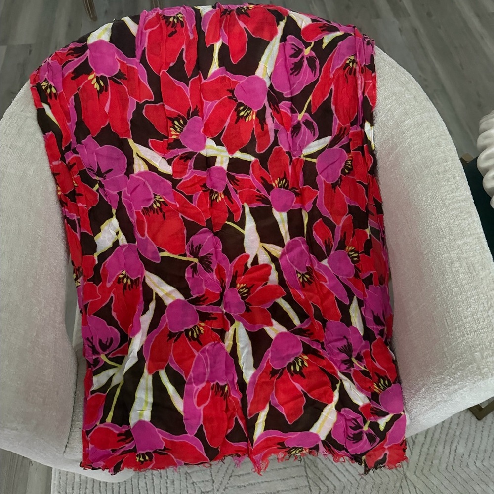 Kate Spade Pink and Red Floral Scarf